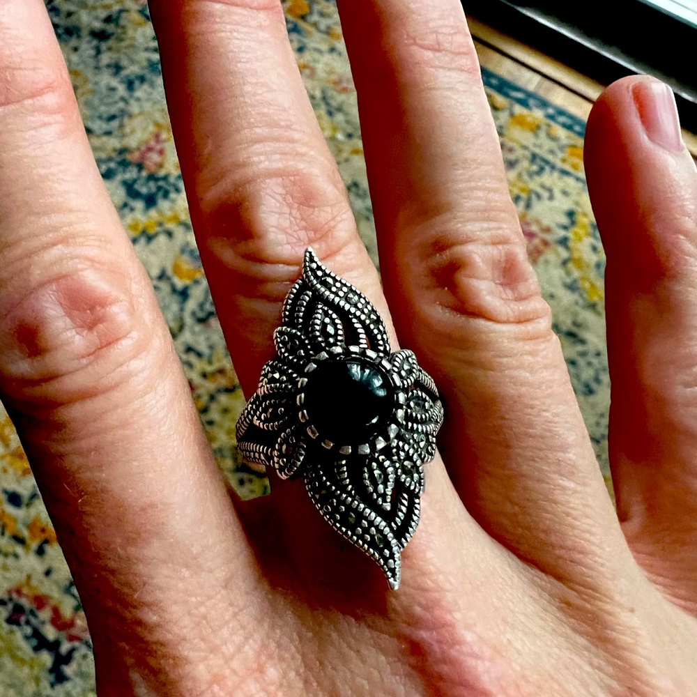 💎🔥Sivana 100% GENUINE BLACK RAW ONYX STERLING SILVER! Discontinued!! A GEM!!!!